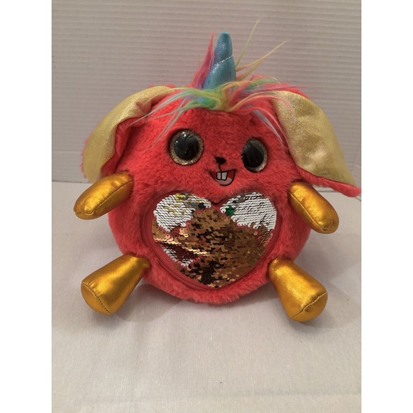 Zuru Other - 9" Rainbocorn Bright Pink Bunny Rabbit Unicorn Rainbow Hair Glitter Eyes Plush
